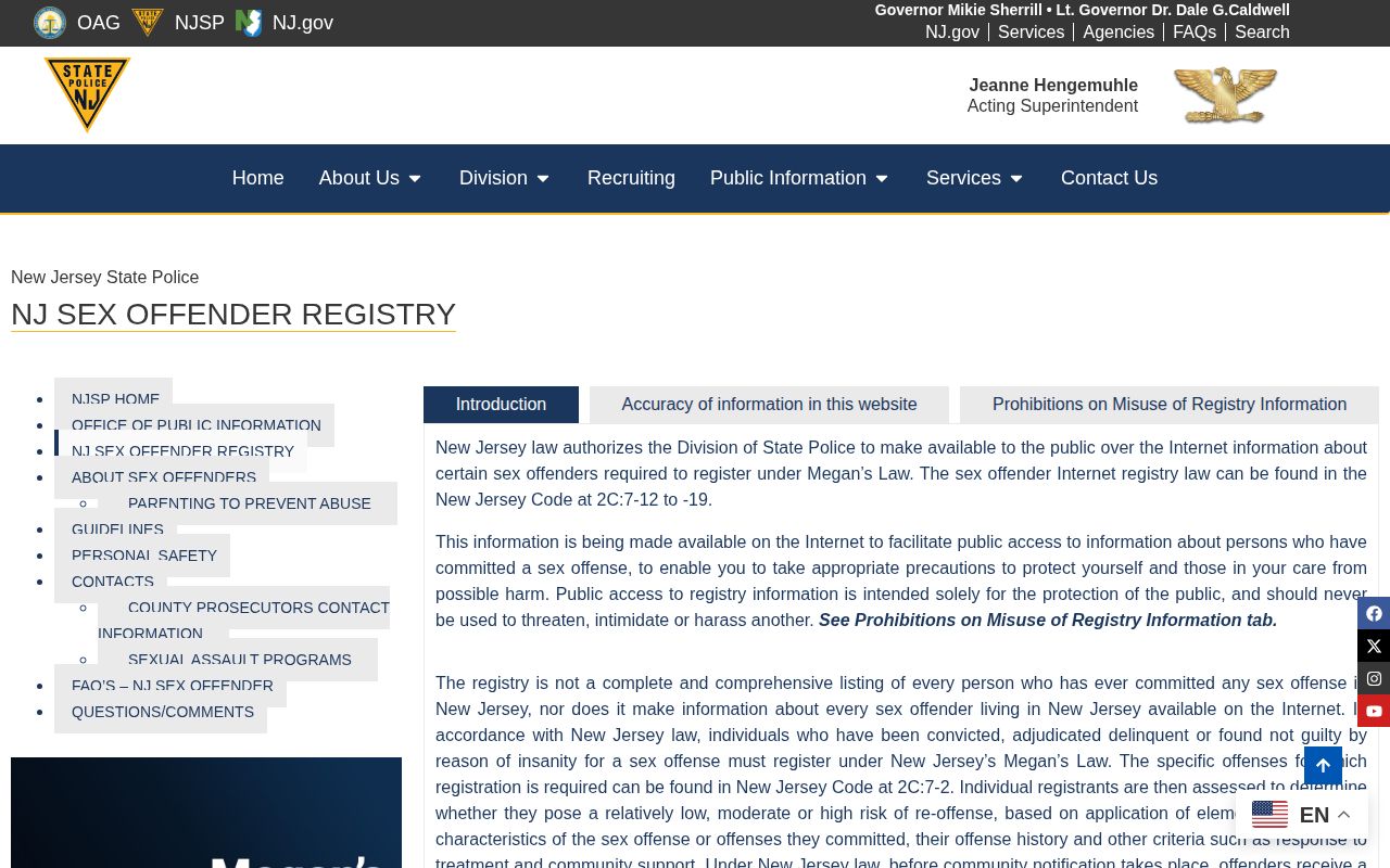 New Jersey registry boundary for Middlesex County released inmate photos