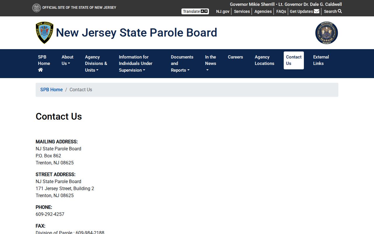 Middlesex County parole and probation verification contacts